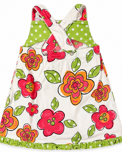 Children's dress with floral pattern on a white background