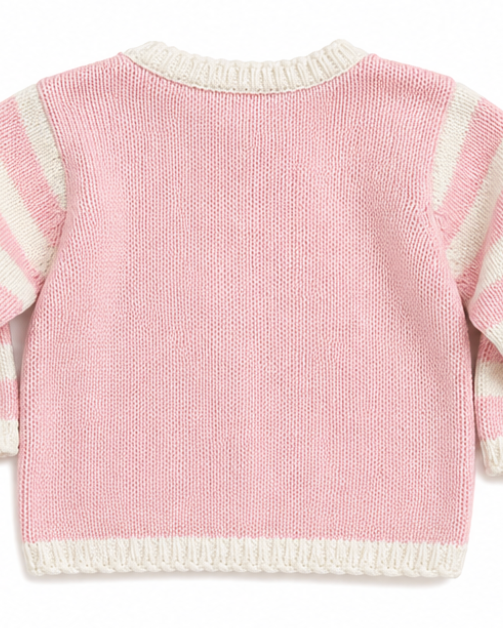 Sweet Snowman Pink Knit Sweater