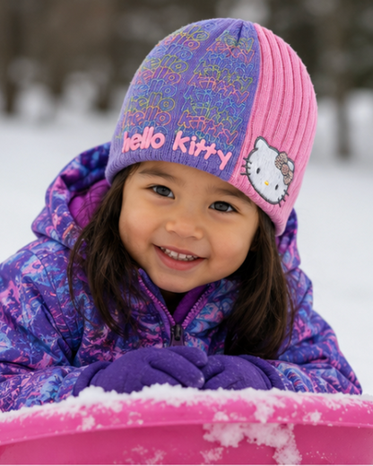 Hello Kitty Pink & Purple Knit Beanie