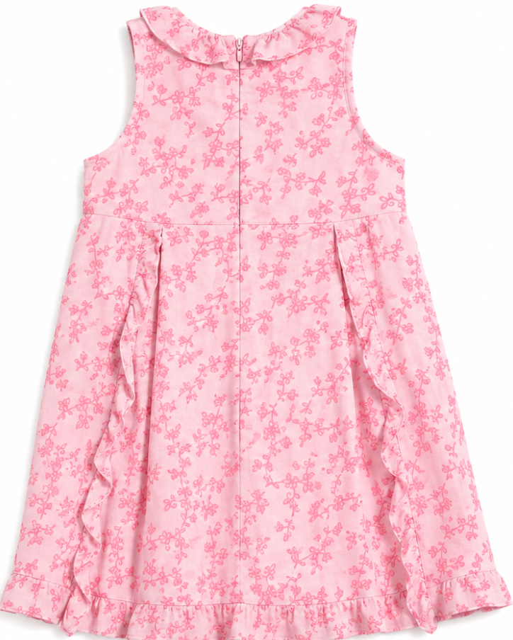 Pink floral dress on a white background