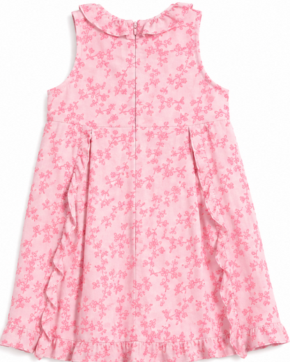 Pink floral dress on a white background