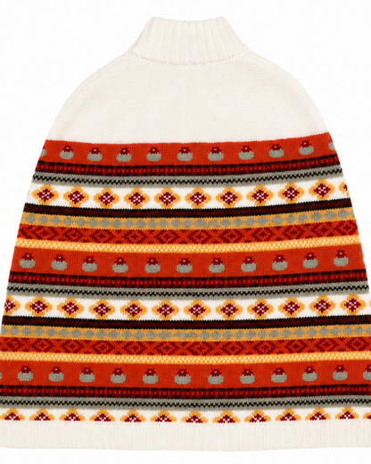 Fair Isle Knit Poncho Sweater