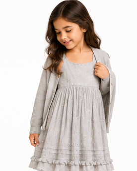 Silver Sparkle Ruffle Dress