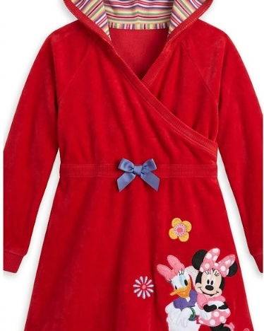 Disney Minnie & Daisy Red Velour Hooded Dress