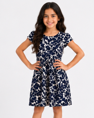 Navy Floral Dress