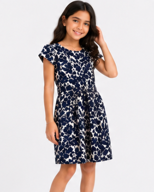 Navy Floral Dress