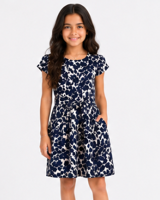 Navy Floral Dress