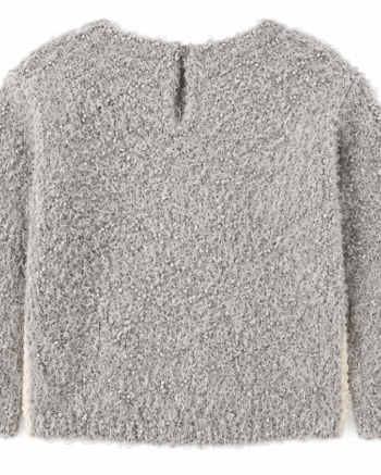 Textured gray sweater on a white background