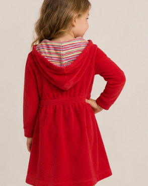 Disney Minnie & Daisy Red Velour Hooded Dress