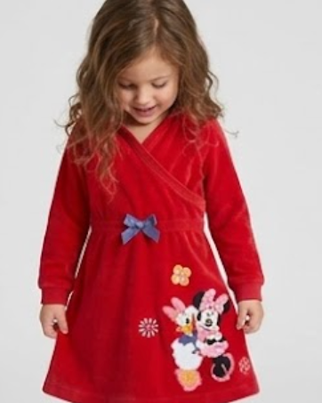 Disney Minnie & Daisy Red Velour Hooded Dress